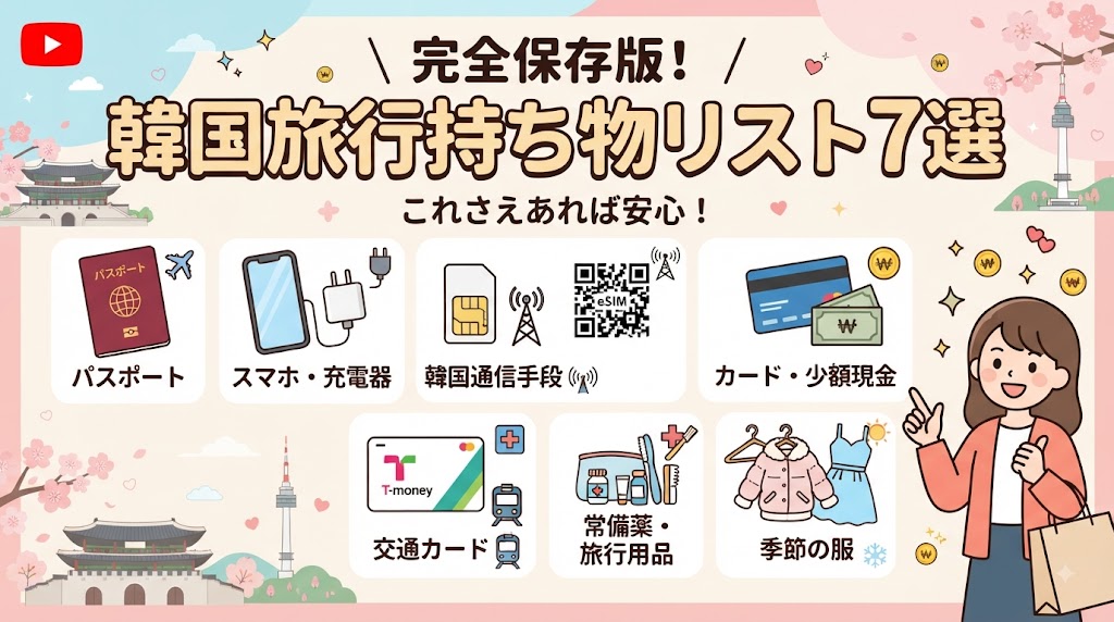 韓国旅行の持ち物