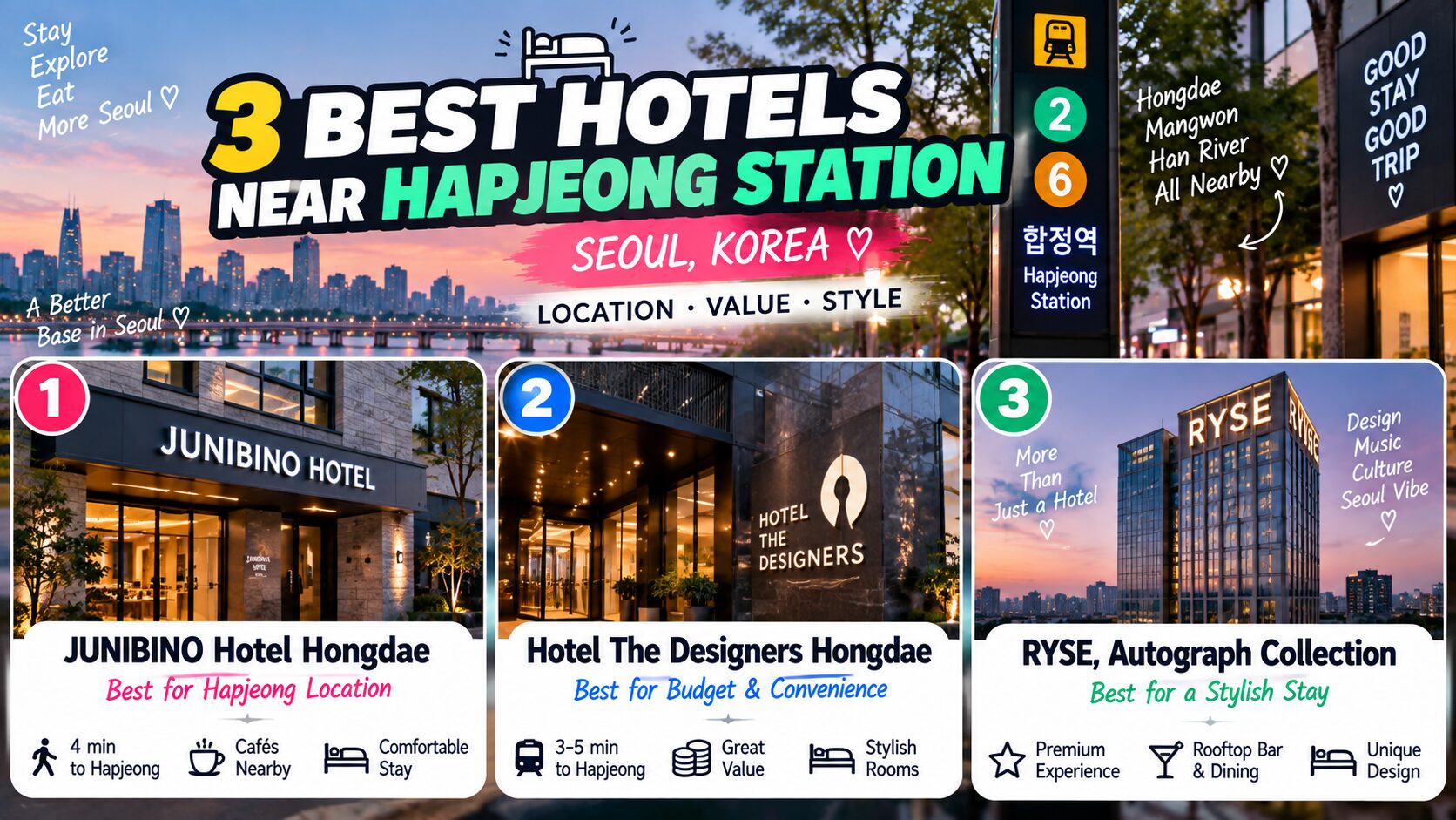 hotels near Hapjeong Station