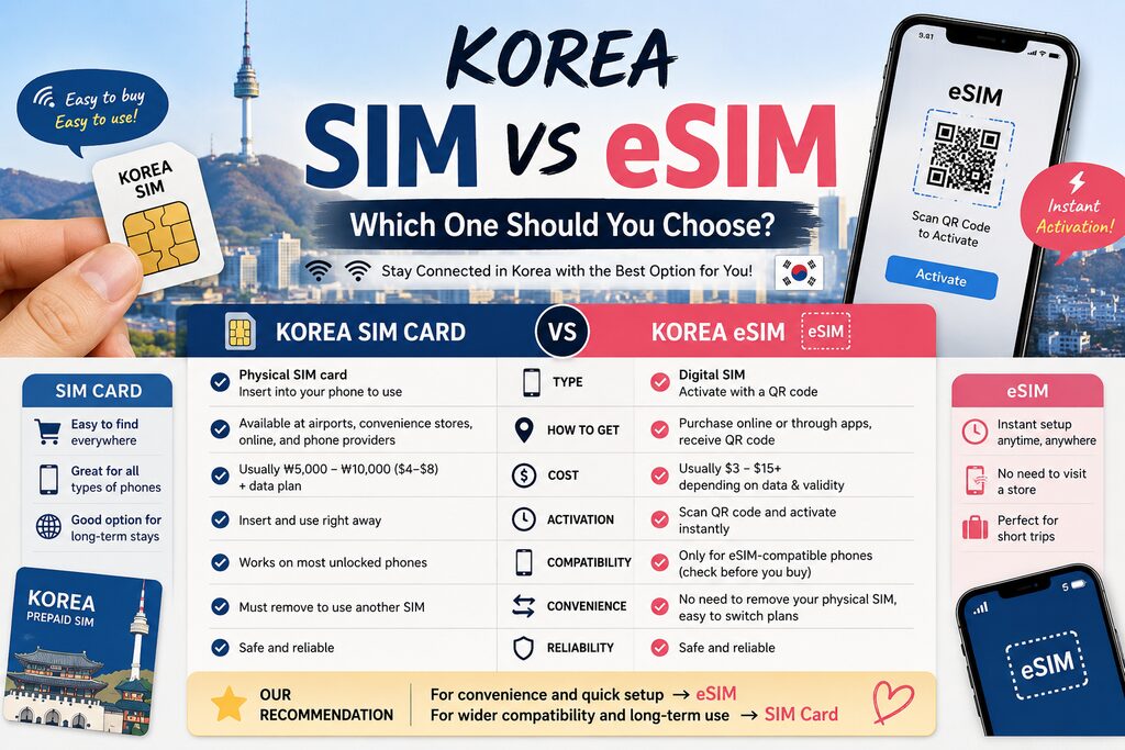 Korea SIM card vs eSIM
