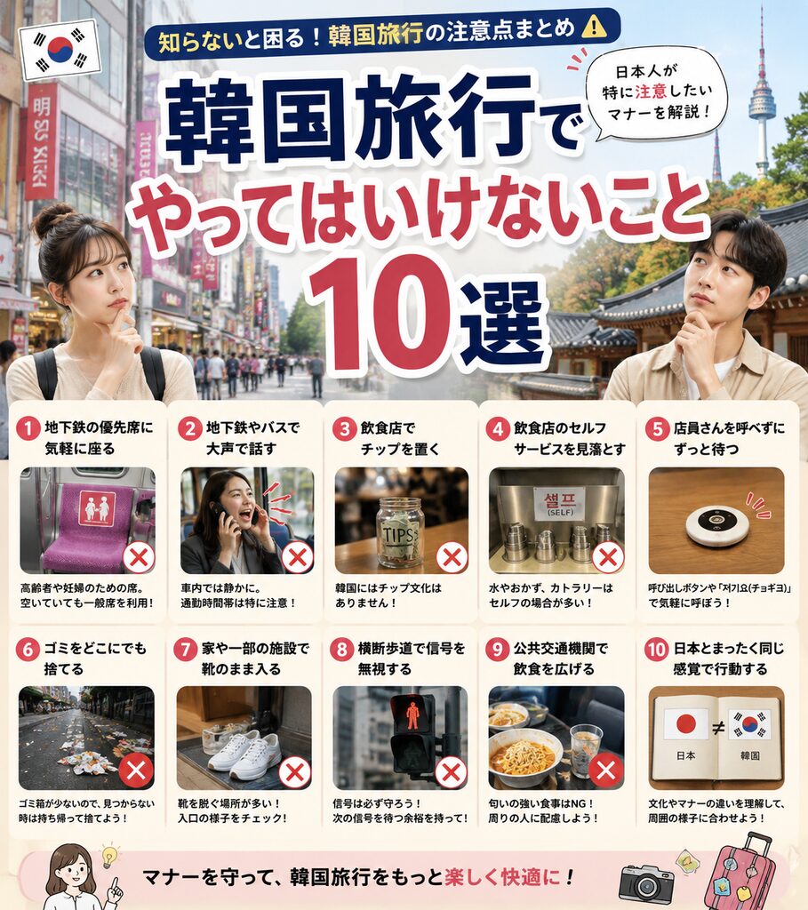 韓国旅行やってはいけないこと