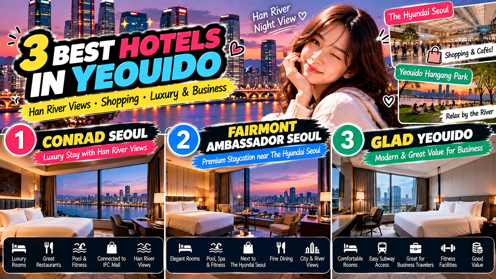 3 Best Hotels in Yeouido: Han River Views & Shopping