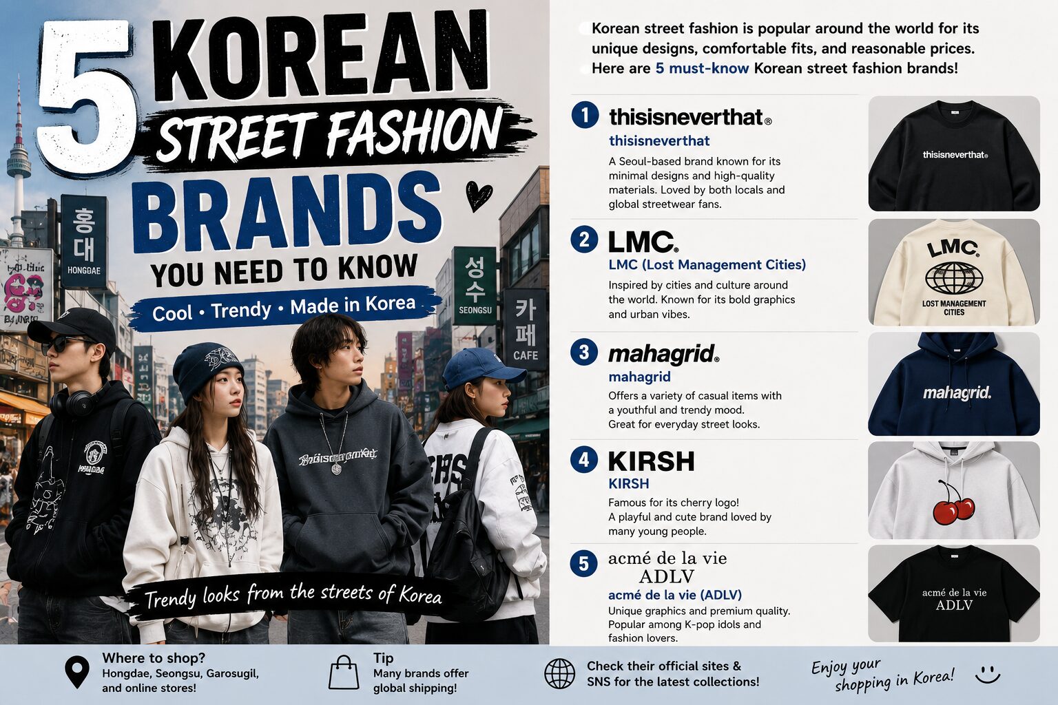 Korean street fashion brands
